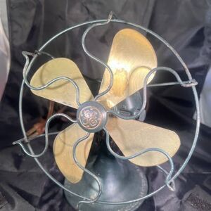 Antique GE General Electric Desk Fan — 6-In. Brass Blades, Works, Circa 1920s